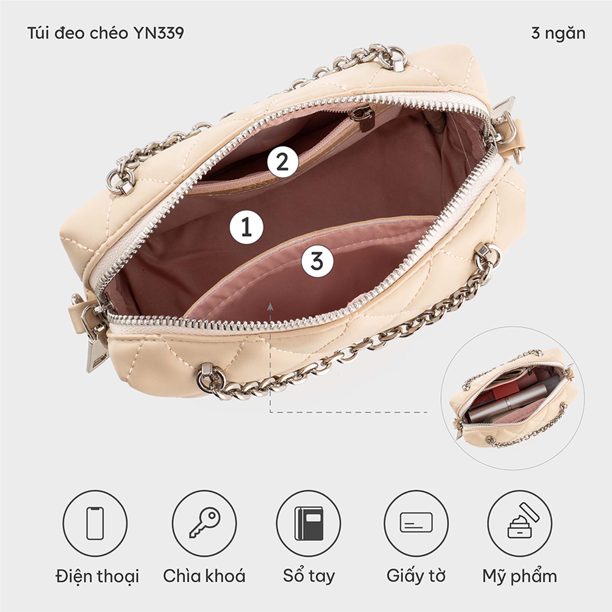 Túi đeo chéo nữ YUUMY YN339