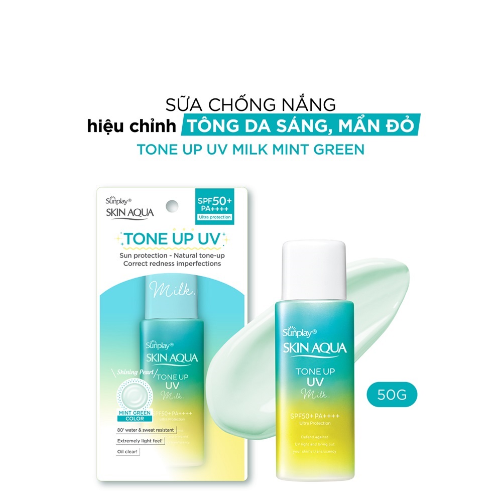 Sữa Chống Nắng Sunplay Skin Aqua Tone Up UV Milk Mint SPF50+ PA++++ Hiệu Chỉnh Sắc Da 50g