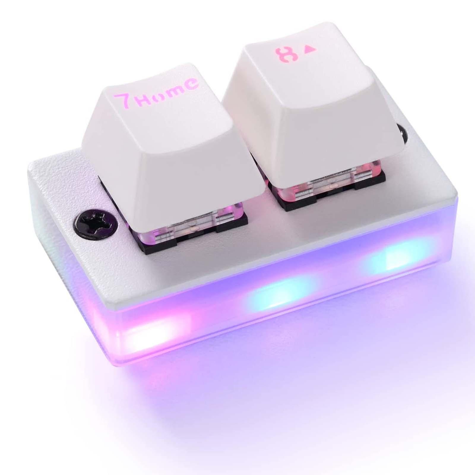 USB C Wired Mini 2 Key Keypad RGB LED Backlit Mechanical Gaming Keyboard for Laptop PC