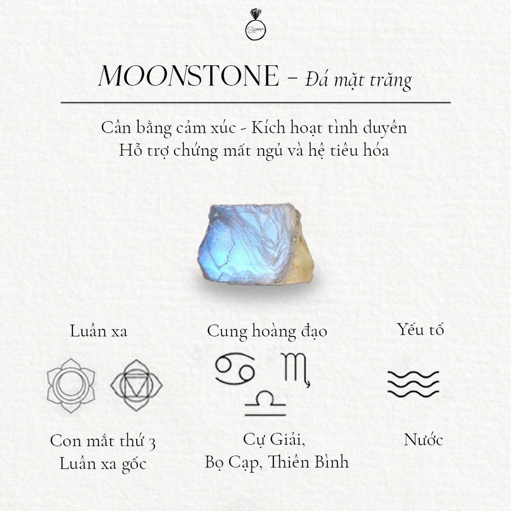Nhẫn bạc 925 - Nhẫn Basic Stone - Moonstone - Shimmer Silver
