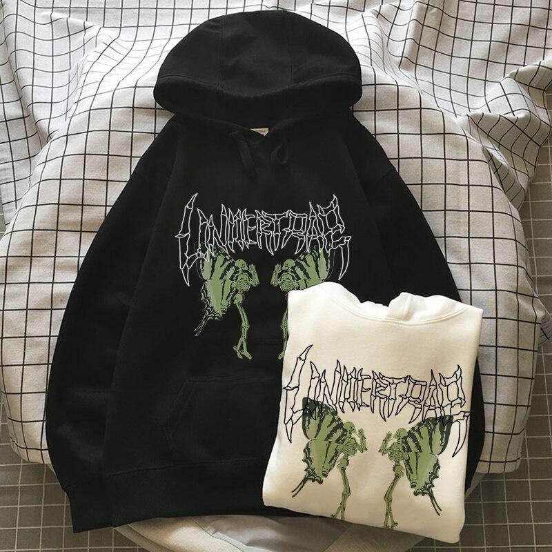 Áo Hoodie Dáng Rộng In Hình Đầu Lâu Bướm Phong Cách Hip Hop dáng unisex Đường Phố Cho Nam Nữ
