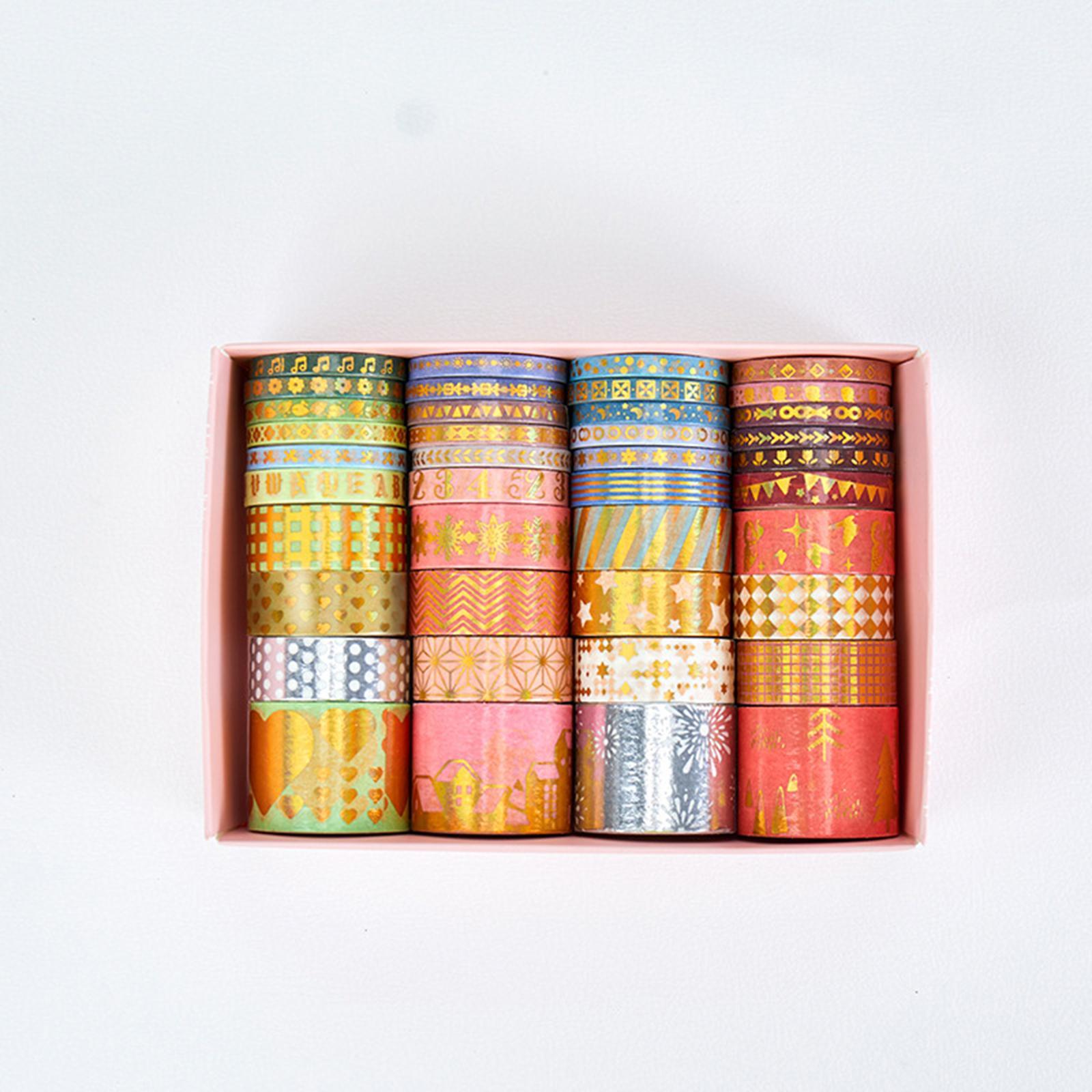 40 Rolls Washi Tape Hot Stamping for Planners Gift Wrapping Craft Supplies