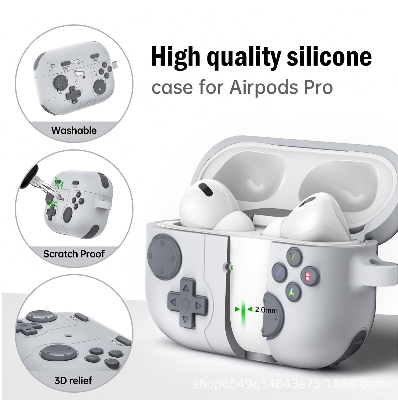 Case vỏ ốp bọc tai nghe dành cho Airpods 4, airpod Pro 2 silicon kèm móc kim loại - HÀNG CHÍNH HÃNG