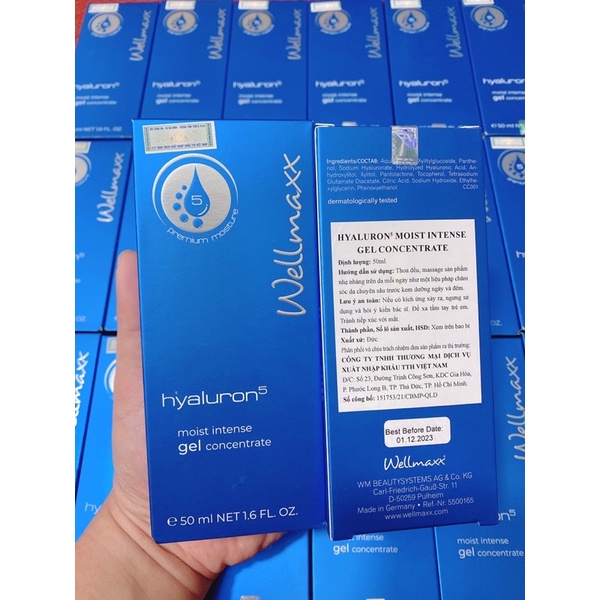 Gel Dưỡng Ẩm Phục Hồi Da Wellmaxx Hyaluron HA B5 Hyaluron5 Moist Intense Gel Concentrate