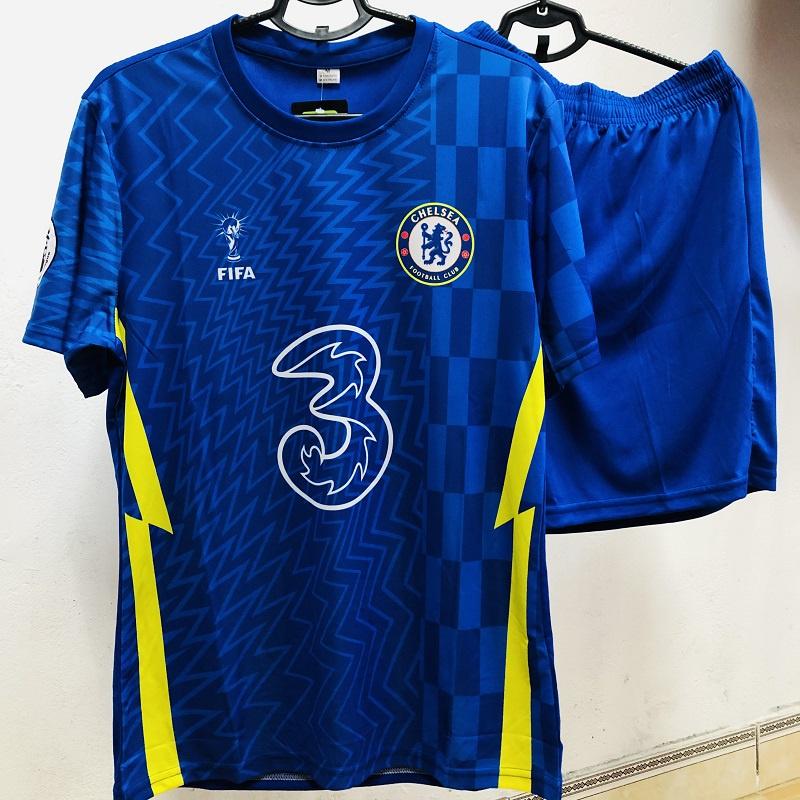 Mẫu quần áo thể thao CLB Chelsea thun lạnh xịn xò xanh blue 2022