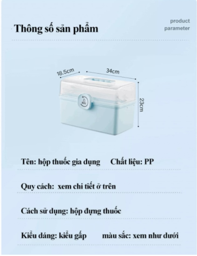 Hộp sơ cứu gia đình có quai xách size Lớn B1-ST513