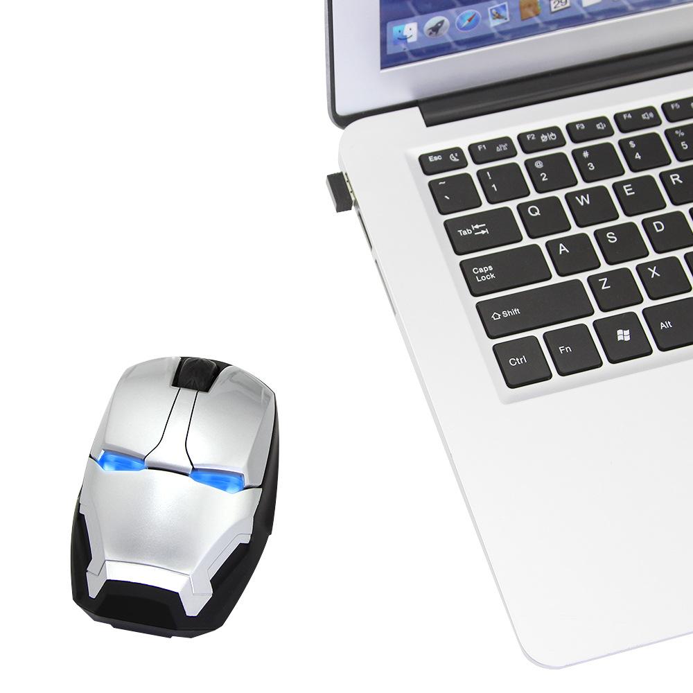 UTHAI DB22 USB Máy Tính Stylus _ 2.4 GDPI1600 Chuột Không Dây Cá Tính Sáng Tạo Người Sắt Tắt Tiếng Chuột Máy Tính Pin Chuột