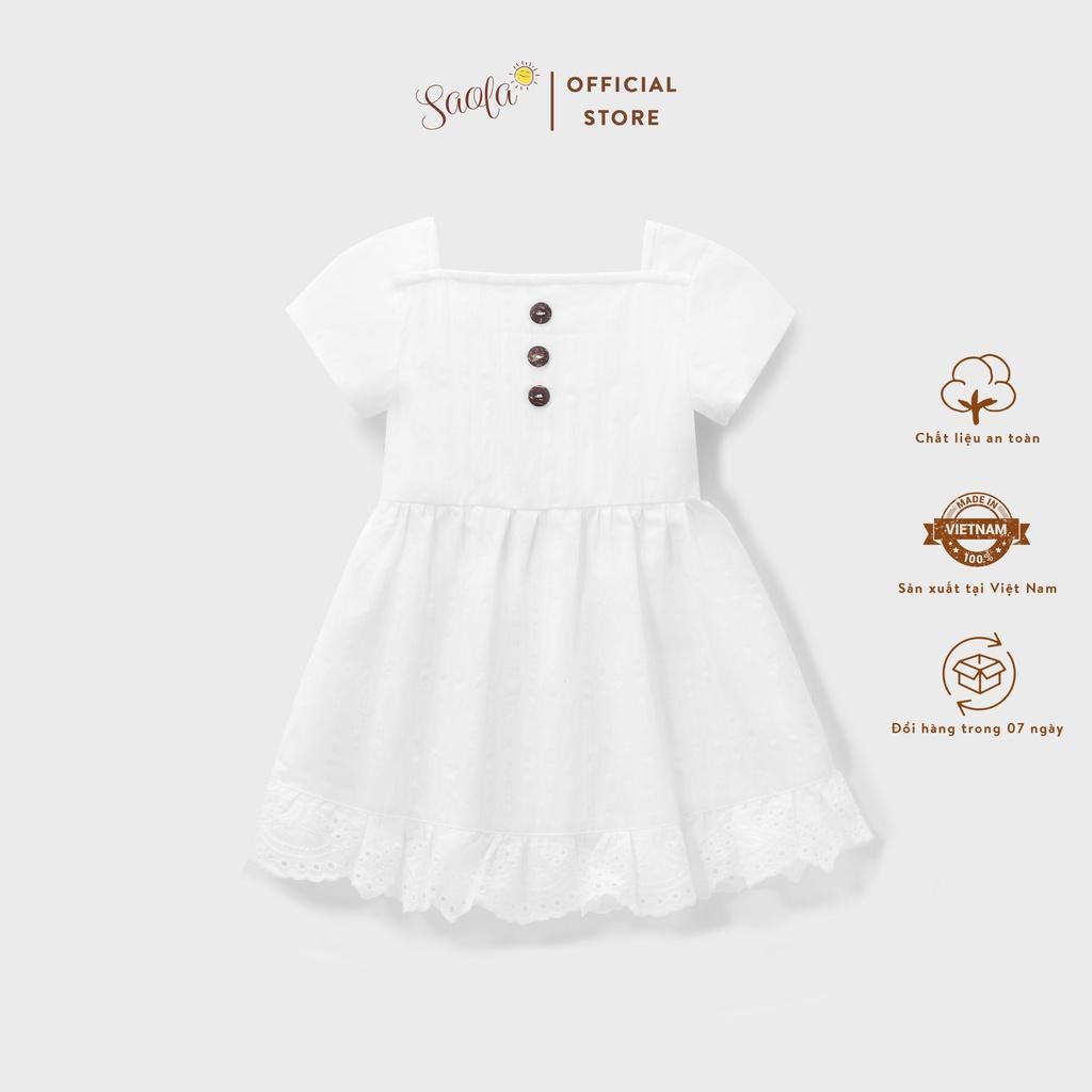 Đầm Bé Gái/Váy Bé Phong Cách Tiểu Thư Trắng Tinh Khôi Đáng Yêu - SNOWIE DRESS - DRC020 - SAOLA CLOTHING