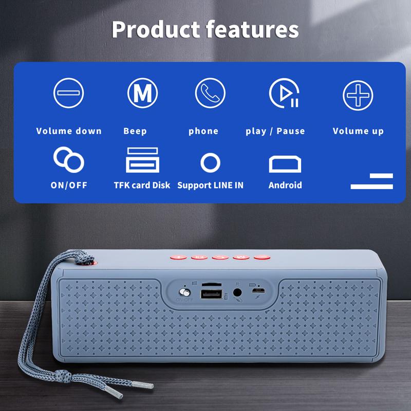 Eonko di động siêu âm thanh nổi bluetooth loa TG271 với TF USB FM Aux Handsfree TWS bao gồm Micro SD 8GB