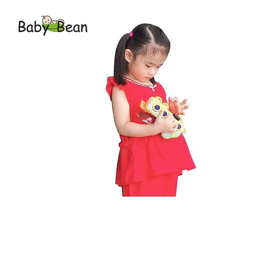 Đồ Bộ Đũi Tay Cánh Tiên Viền Cổ Nhún Bèo Bé Gái BabyBean (8kg-20kg)