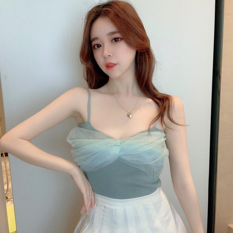 Áo hai dây cổ chữ V thời trang cho nữ