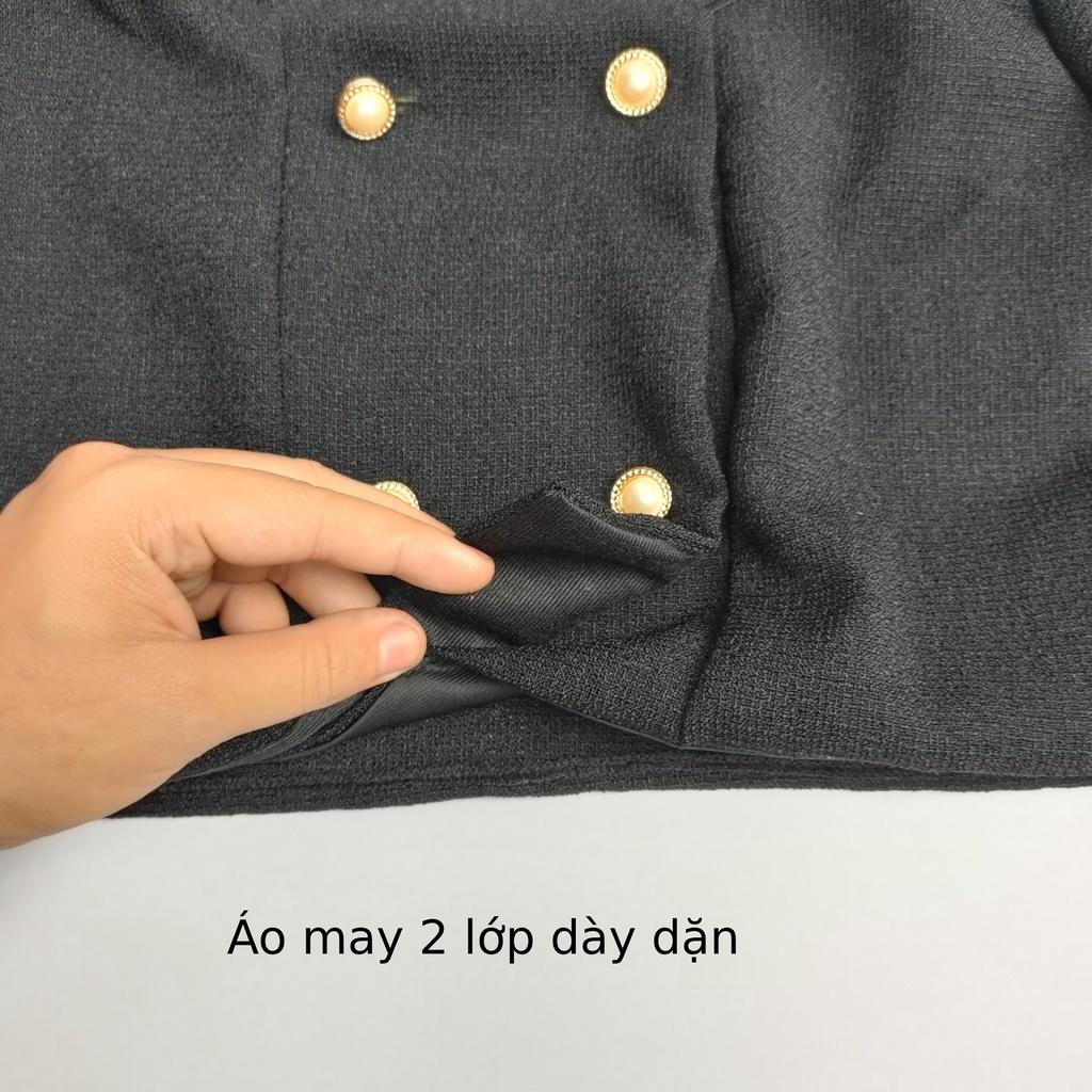 Áo croptop dạ 4 nút cao cấp( ảnh trải sàn chụp thật) - AO10
