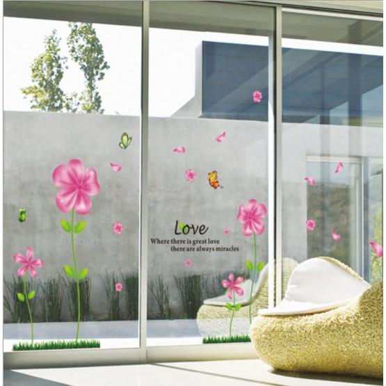 Decal trang trí tường Hoa hồng mẫu mới