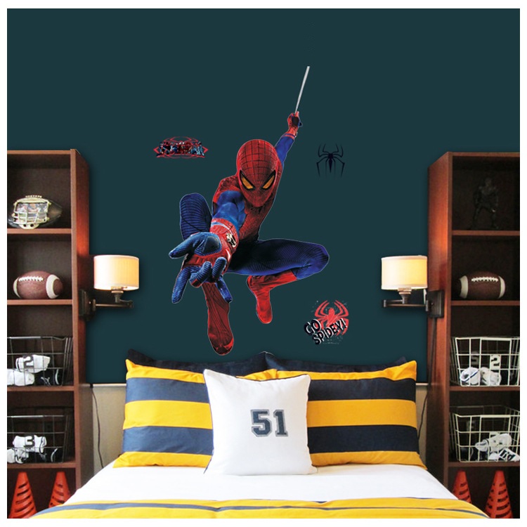 Decal dán tường người nhện 4 siêu anh hùng trang trí phòng bé yêu đẹp DKN158