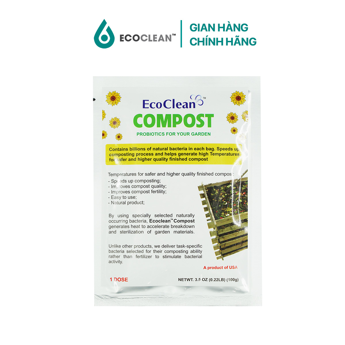 EcoClean COMPOST - MEN VI SINH Ủ PHÂN COMPOST