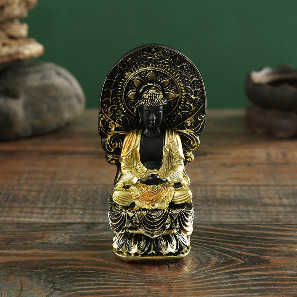 Meditating Buddha Statue, Guan Yin Buddha  Decorative Figurine for Home Office Tabletop Desktop Spiritual Living Room Decoration, Yoga Zen Decor