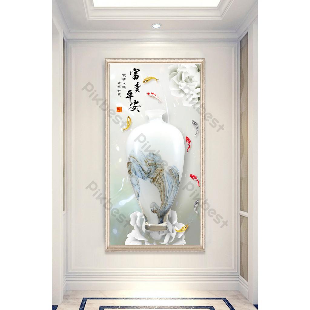 Tranh dán tường Tranh 3D dán tường - Bình Cổ Ngắn