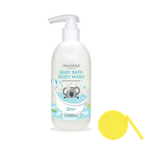 Sữa tắm dành cho bé Organique Baby Bath &amp; Body Wash (Australia) - Tặng Kèm Mút Rửa Mặt