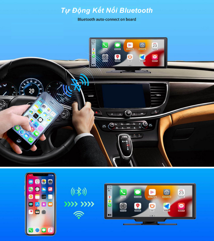 Màn Hình Ô Tô Taplo Carplay, Bản Đồ, Camera hành trình 4K - Home and Garden