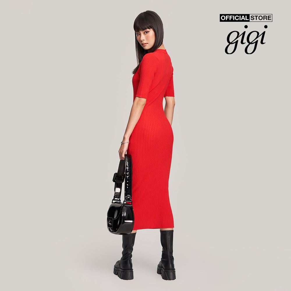 GIGI - Đầm body midi tay ngắn cổ tròn hiện đại G2106K222701