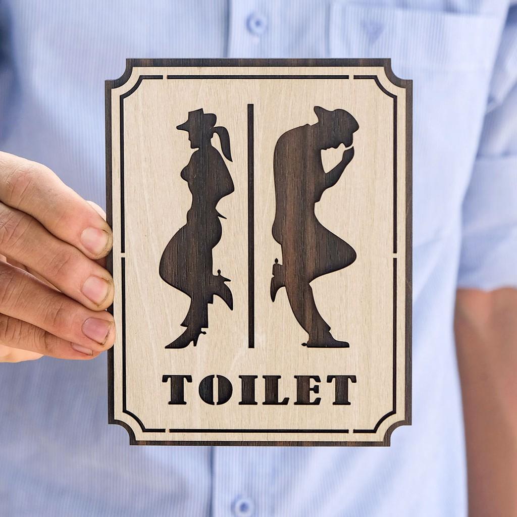 Bảng toilet gỗ dán tường phong cách cực chất - Mẫu TL04
