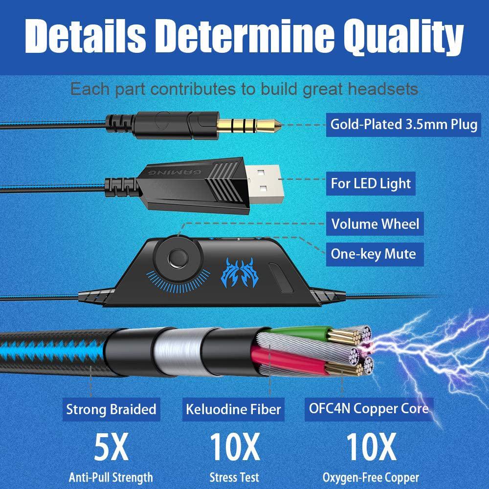 Tai nghe chơi game giảm tiếng ồn 3,5 mm Thay thế cho PC Máy tính xách tay Điện thoại thông minh PS4 KOTION EACH G9000