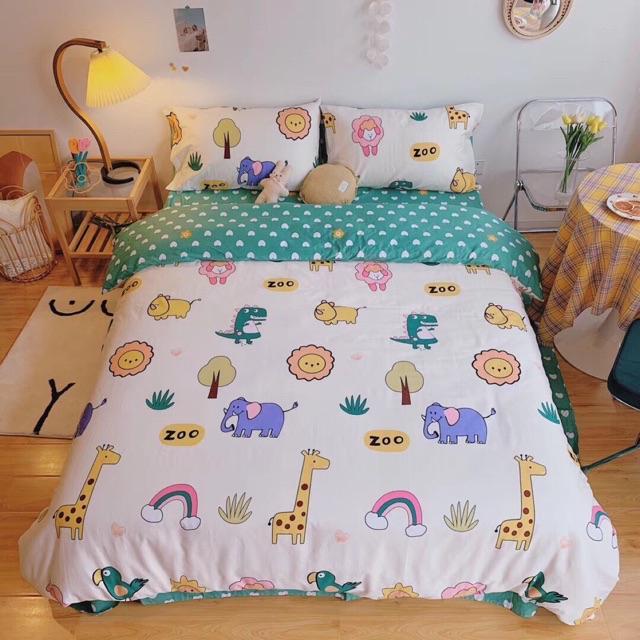Set Cotton Living Hàng Nhập Khẩu Cao Cấp 4 Món Hươu Cao Cổ