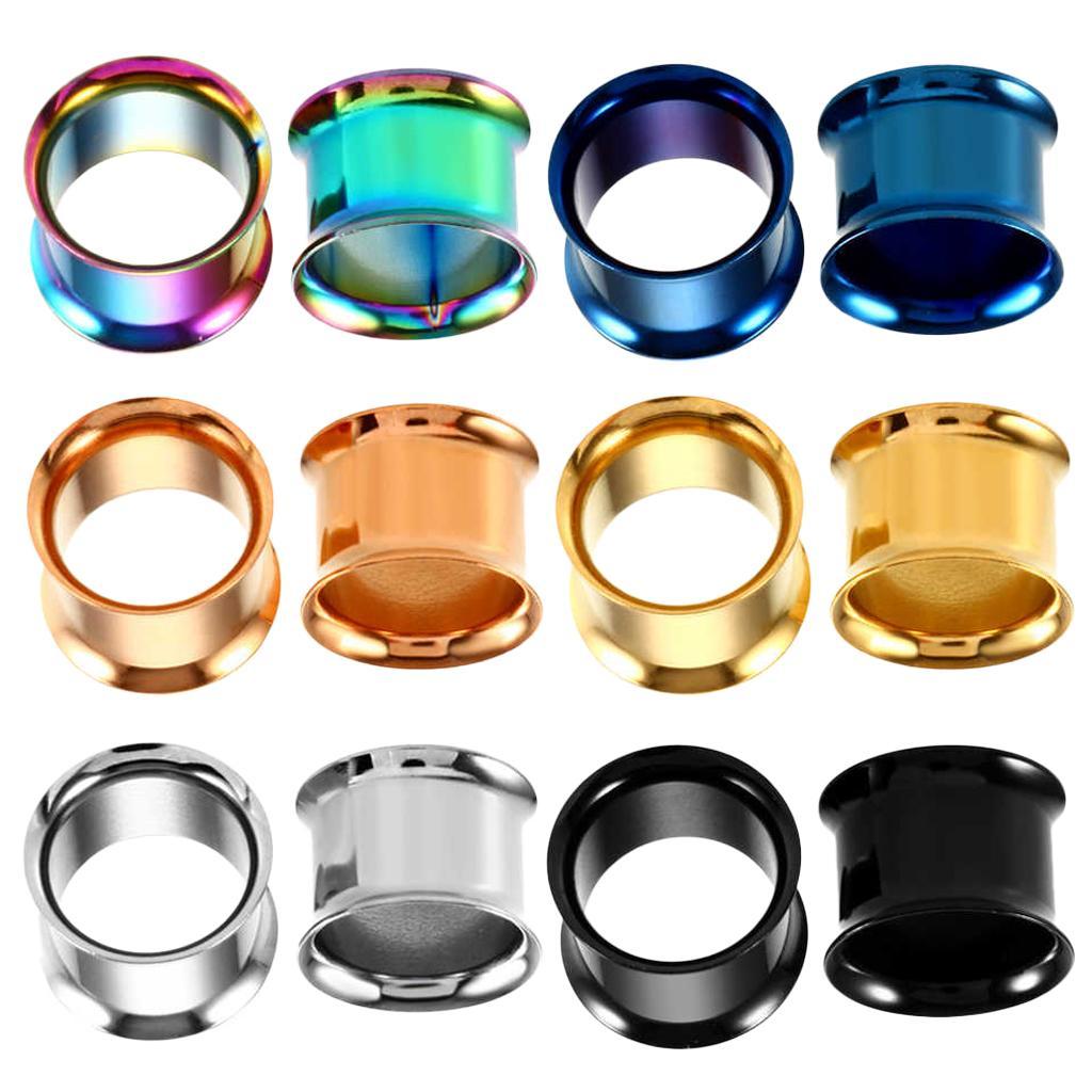 6 Pairs Stainless Steel Ear Gauges Stretching Tunnel  Piercing