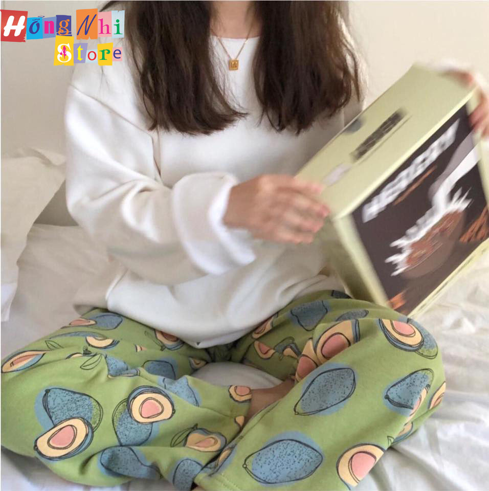 Quần Cartoon Pant Unisex Quần Hoạt Hình Lửng Ống Rộng Lưng Thun - MM