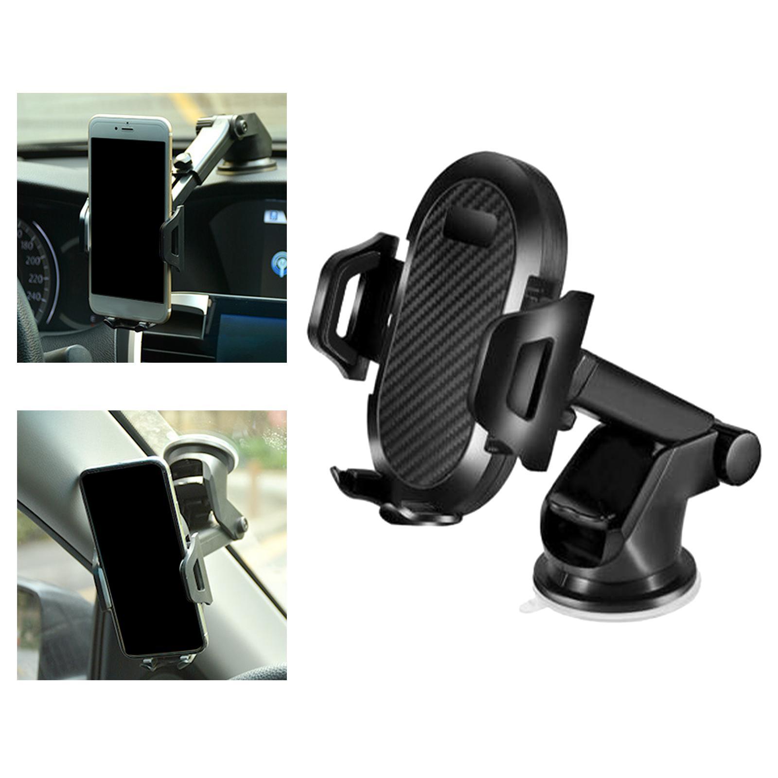 Car Adjustable Phone Holder Dashboard Windshield Mount, One Button Release