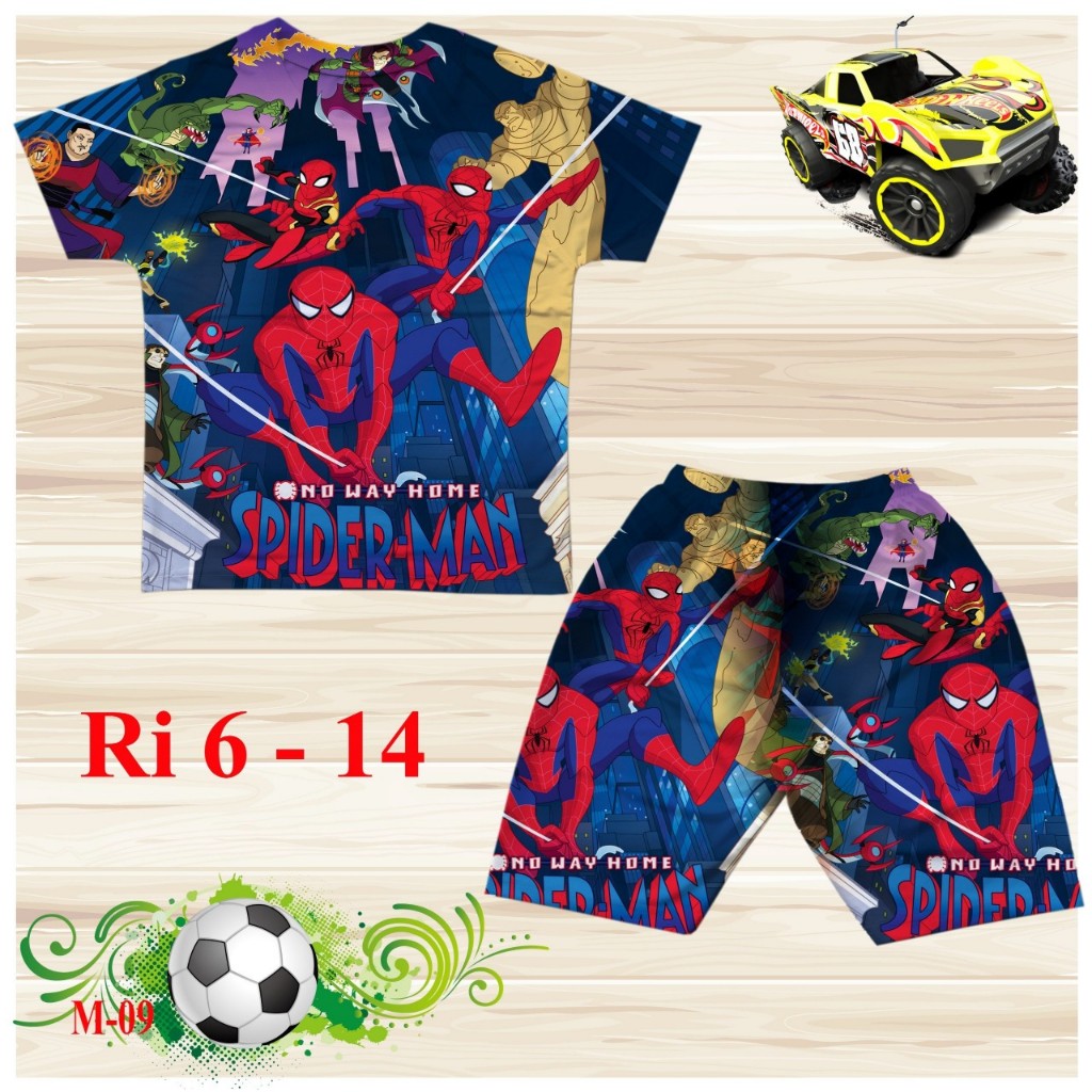 Đồ bộ ngắn tay cho bé trai hình Siêu nhân spiderman size 8-20kg chất thun lạnh Thái cực mềm mát