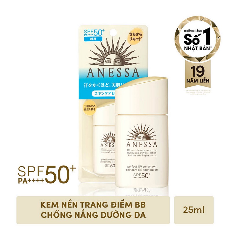 Kem nền trang điểm BB chống nắng dưỡng da Anessa Perfect UV Sunscreen Skincare BB Foundation SPF 50+ PA++++ 25ml