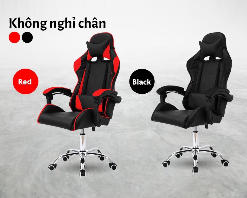 Ghế chơi game cao cấp chân xoay nghiêng ngả 360 độ, ngã 135 độ, có gác chân Mẫu E0201 (Hàng nhập khẩu)