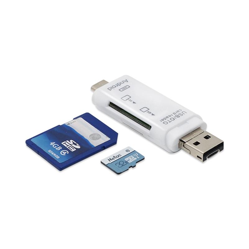 Đầu đọc thẻ OTG 5 trong 1 tốc độ cao USB 2.0 tiện dụng