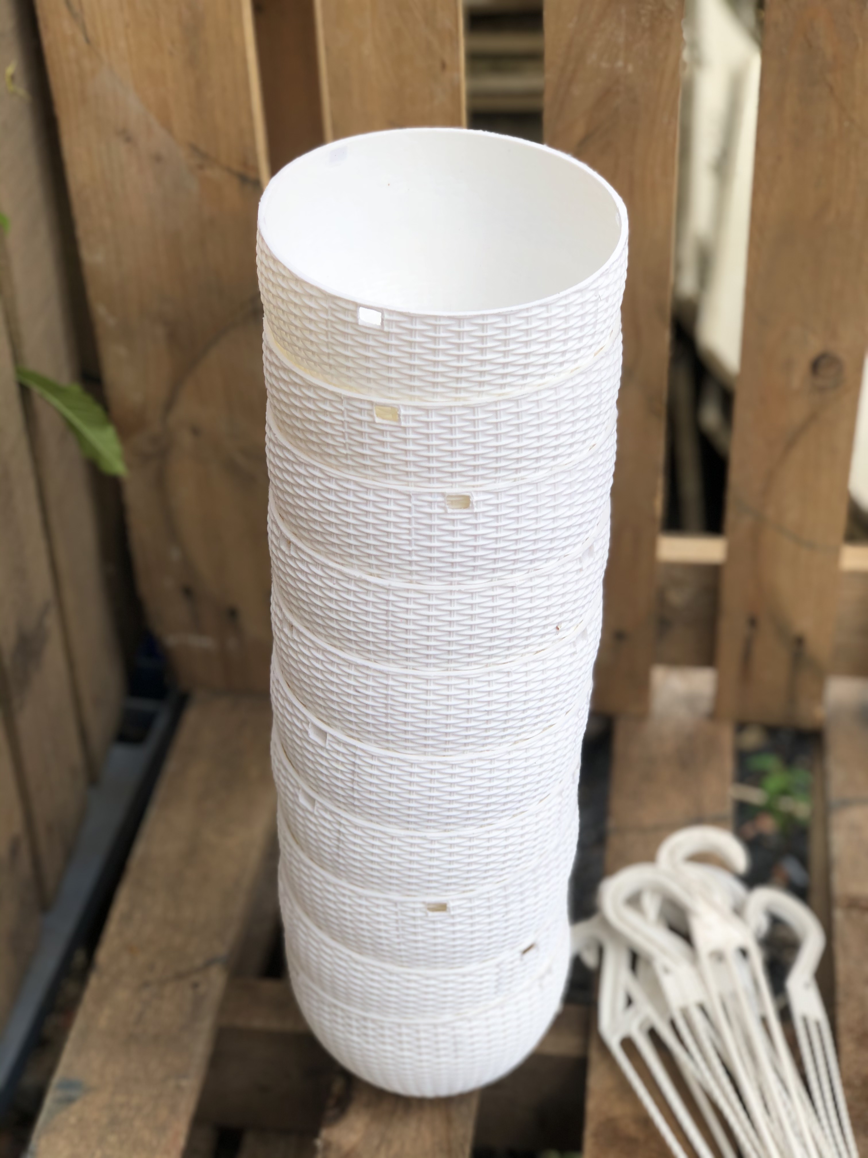 Bộ 10 chậu treo trồng cây mây đan tròn fi 16 x 8 cm