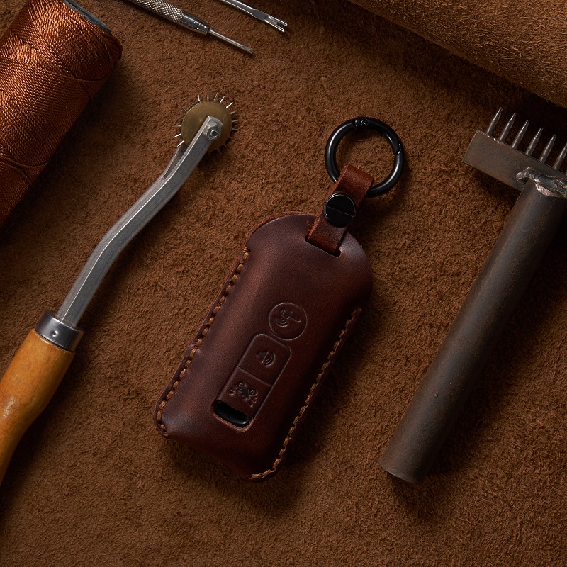 Bao da chìa khóa dành cho Honda Pcx dạng dẹp vintage da bò