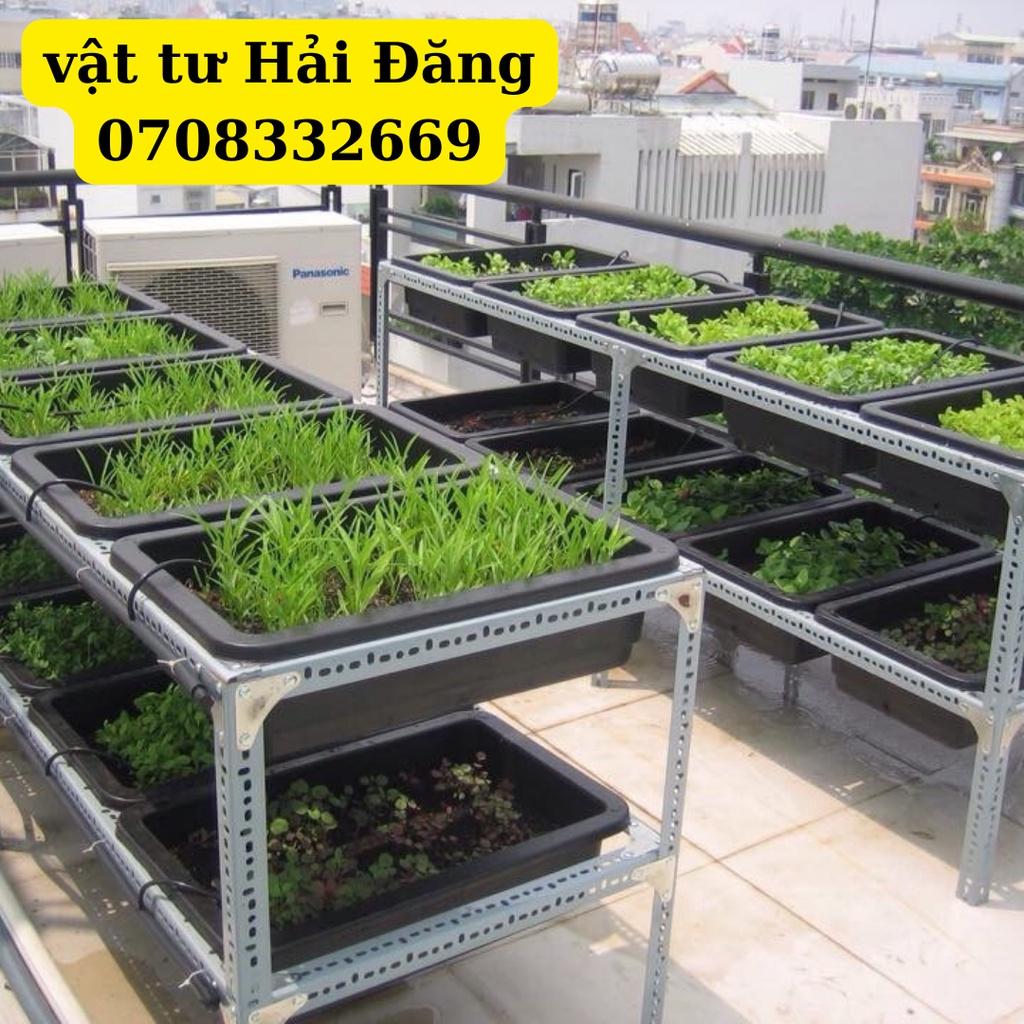 Khung kệ sắt trồng rau sạch 2 tầng 10 khay nhựa ,kích thước khay đều vừa ,kệ không bao gồm khay nhựa