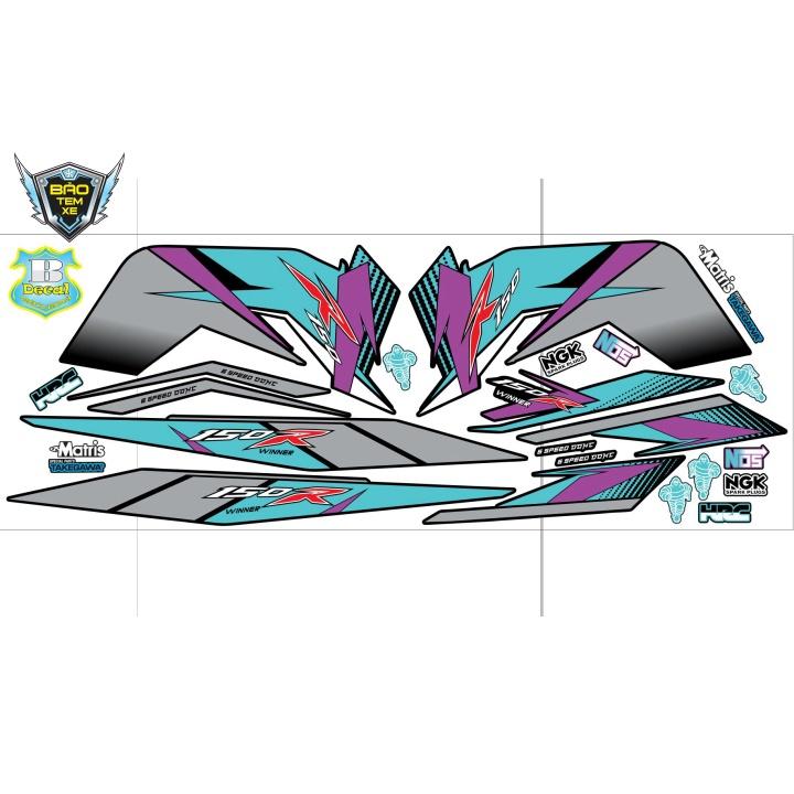 Tem rời dán xe winner v1 R150 xanh ngọc