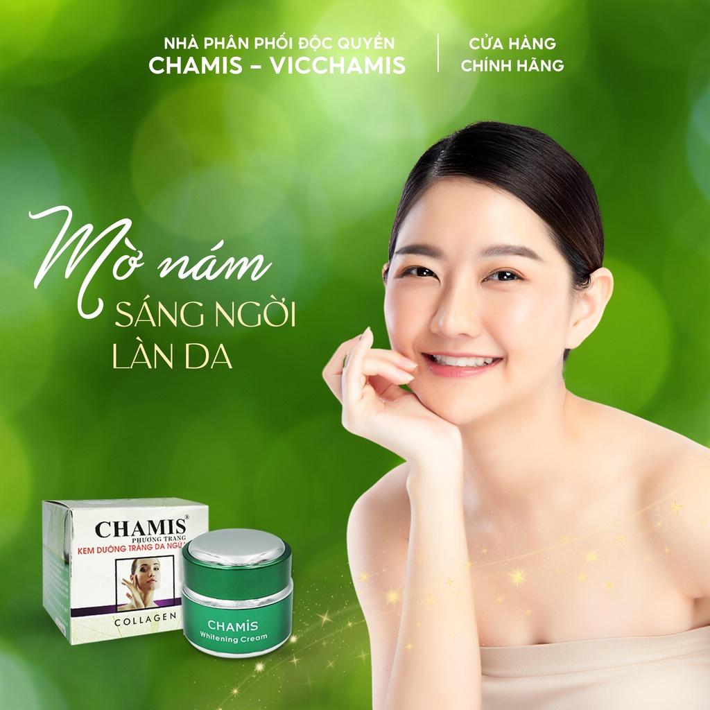 Kem dưỡng trắng, giảm mờ nám tàn nhang, mang đến làn da tươi sáng, căng bóng Chamis