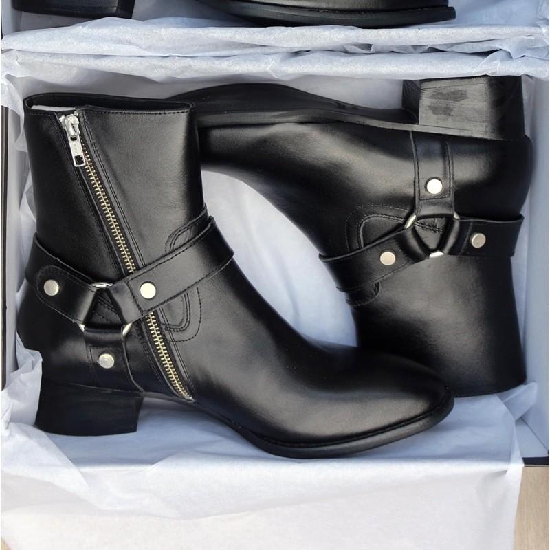 Harness Boots da bò, đế phíp gỗ