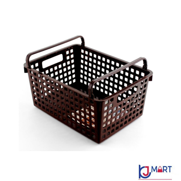 Bộ 3 Giỏ Đựng Đồ Nhà Bếp, Văn Phòng Đa Năng Màu Nâu Có 2 Quai Xách - Hàng Nhật Nội Địa