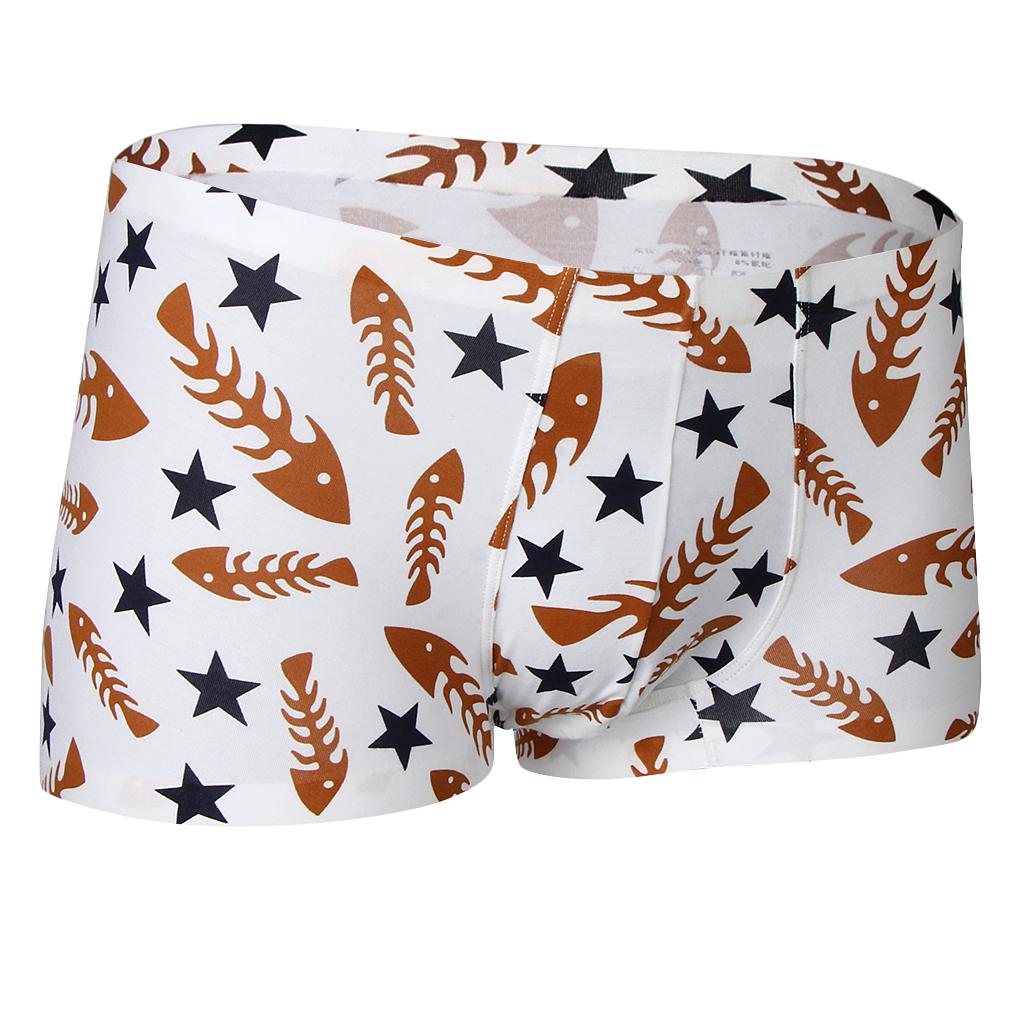 Men’s Stretchy Boxer Briefs Novelty Printed Panties Underwear Underpants