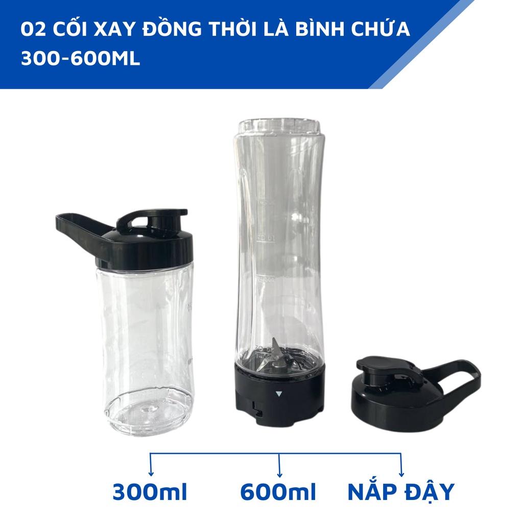 Máy xay sinh tố LEBENLANG gồm 2 cối tích hợp bình chứa dung tích 300-600ml, công suất 350W, model LBSP8648 - hàng chính hãng