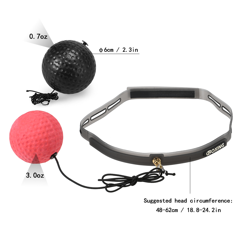 Bóng luyện tập phản xạ môn boxing, chơi thể thao, dây đeo đầu có thể điều chỉnh, thấm hút mồ hôi