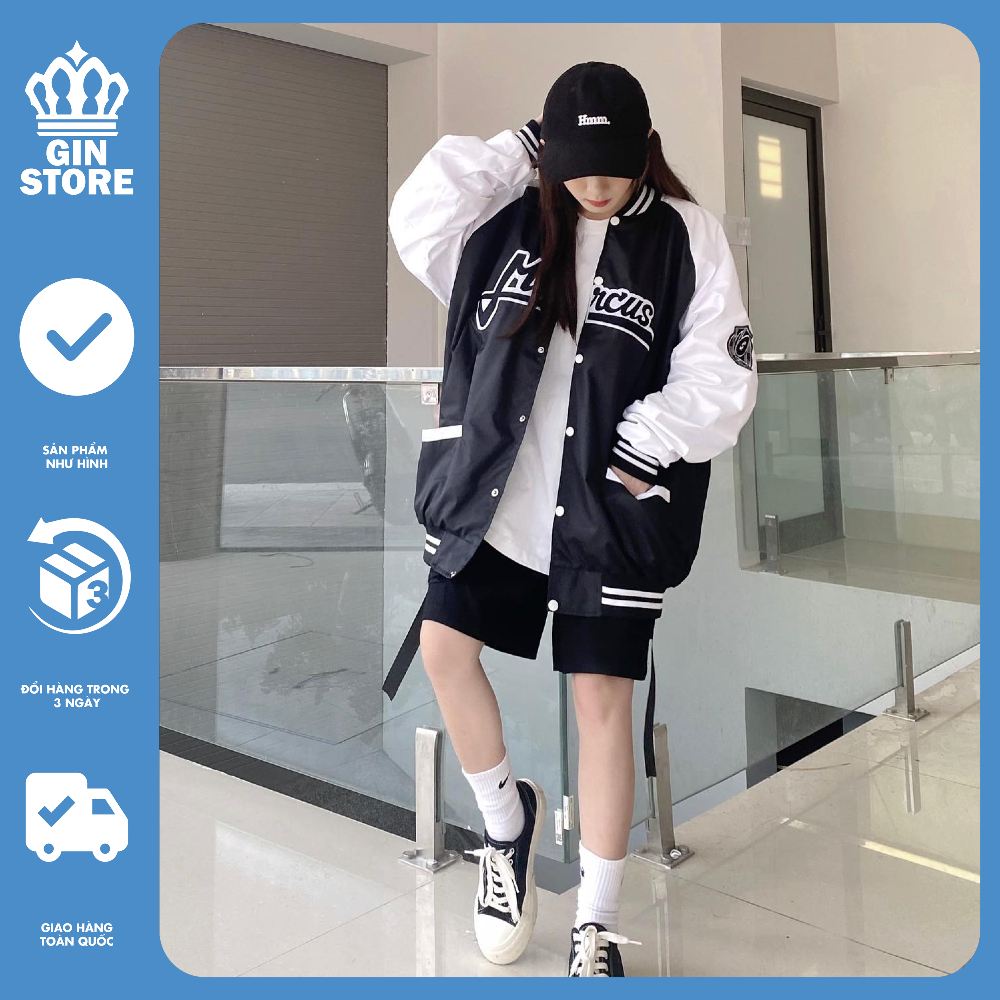 ÁO KHOÁC DÙ BOMBER MARCUS ÁO BOMBER ULZZANG NAM NỮ - GIN STORE