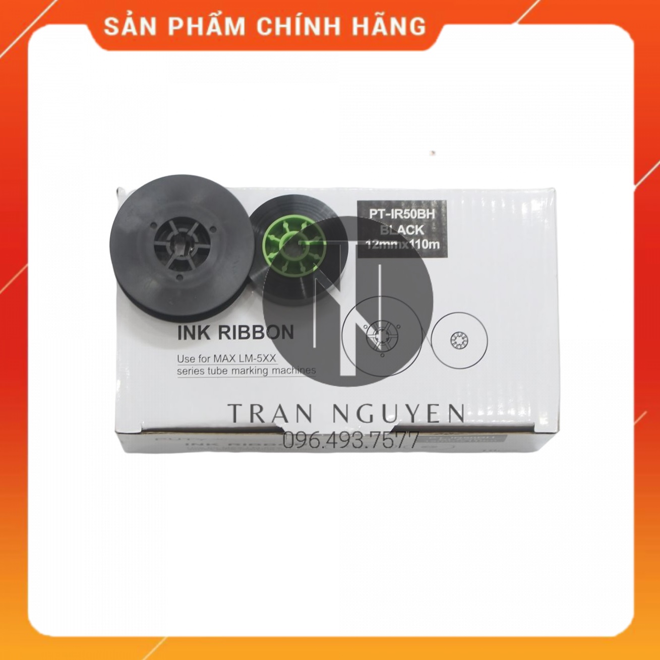 Mực in ống lồng Max PT-IR50BH - 12mm, dài 110m/cuộn - Hàng nhập khẩu