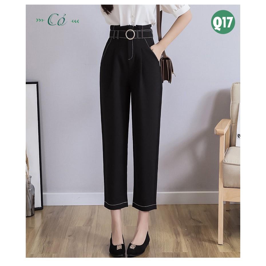 Quần baggy công sở phối thắt lưng - Q17