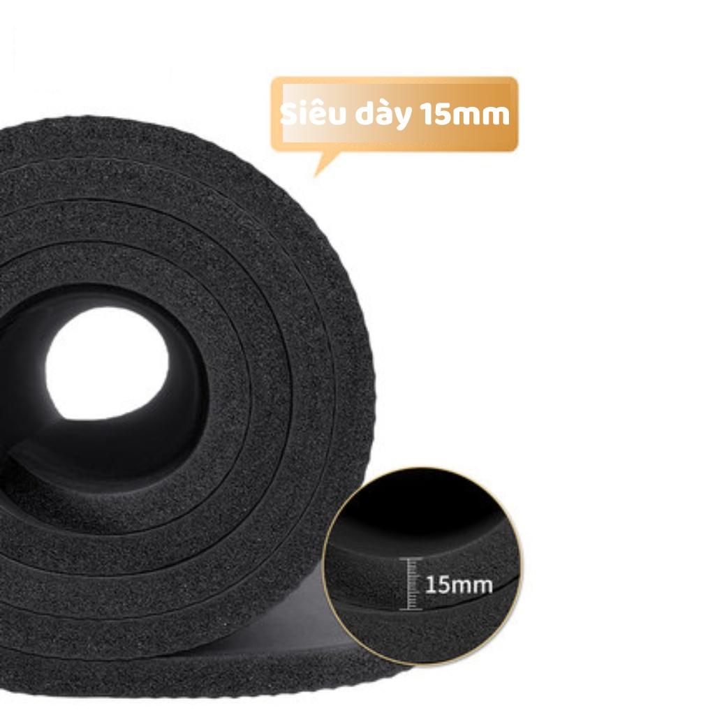 Thảm tập gym yoga tại nhà ,dày 15mm, chất liêu NBR cao cấp, chống thấm nước, chống trượt