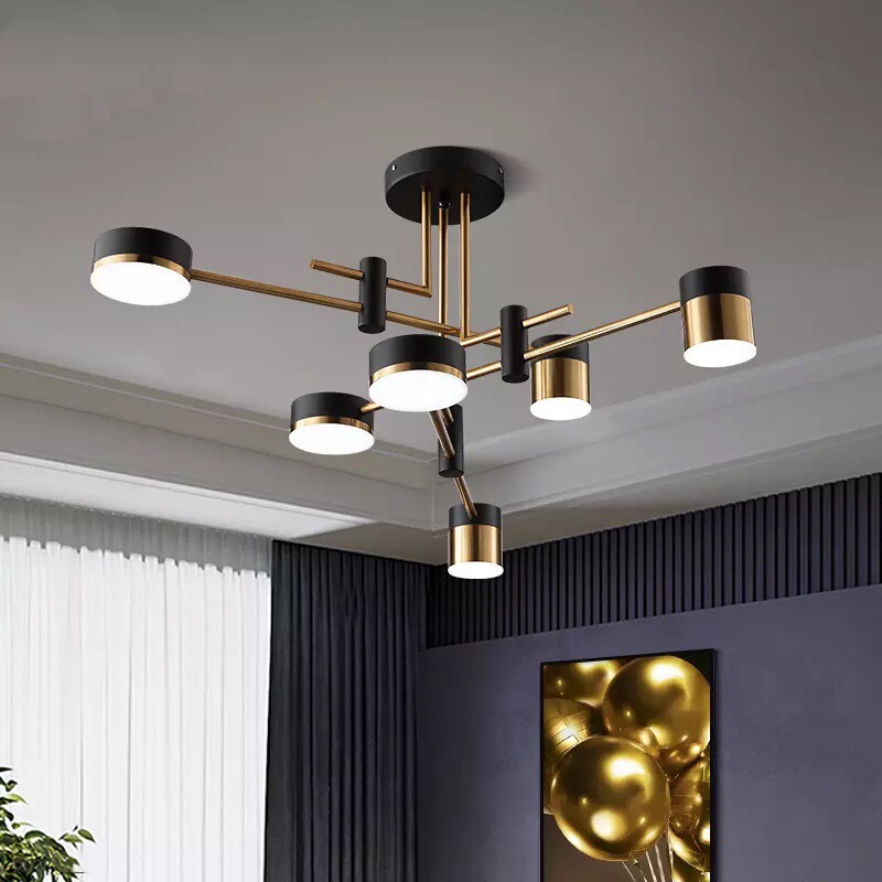 Đèn chùm bộ 6 bóng LED cao cấp thiết kế độc đáo sang trọng trang trí phòng khách, nhà hàng, quán cafe THCN 165-21