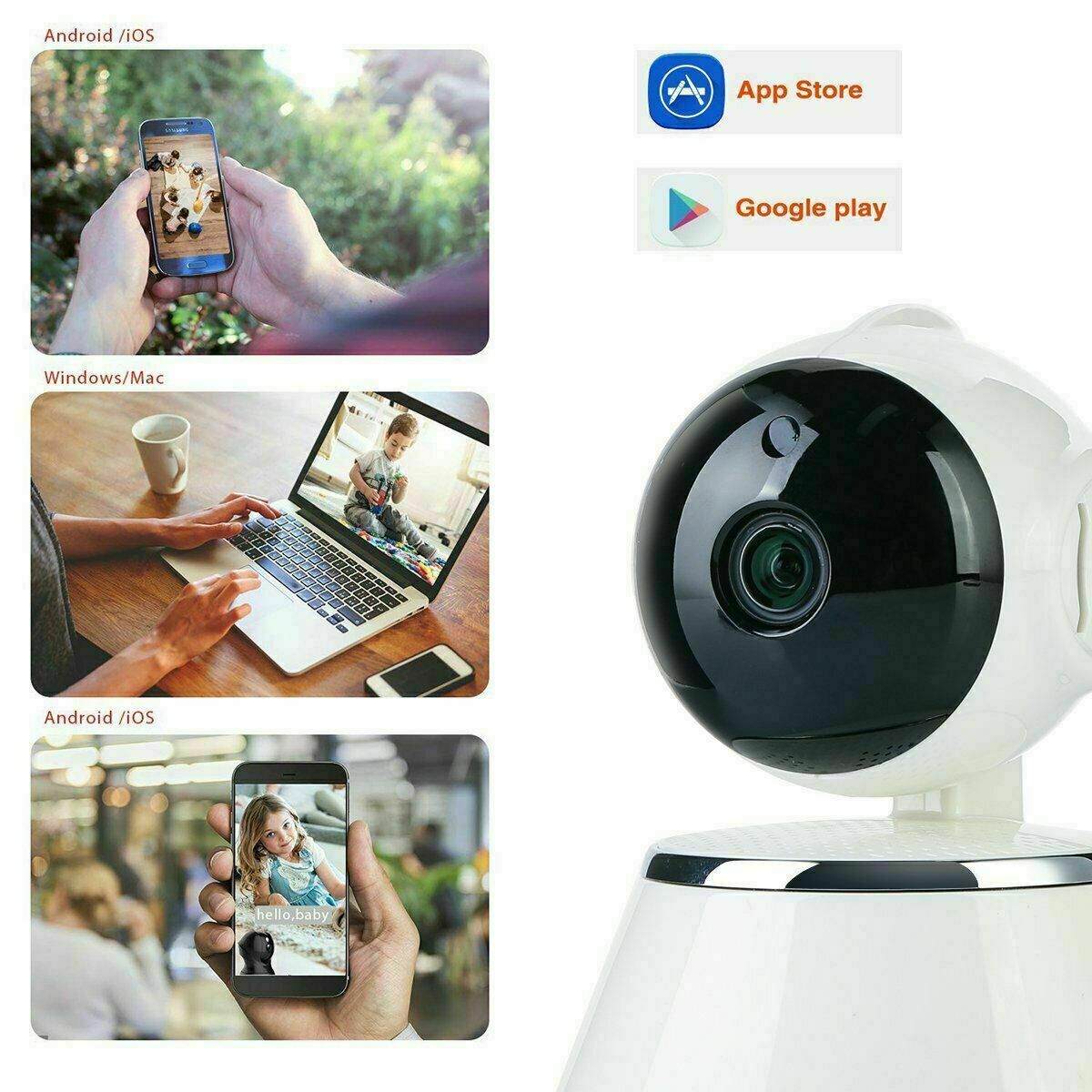 Camera giám sát v380 Pro FullHD 1080P Xoay 360 độ kết nối wifi xem từ xa qua điện thoại - CCTV hồng ngoại ban đêm - cảnh báo chuyển động - Đàm thoại hai chiều - Xem lại - Cài đặt đơn giản.
